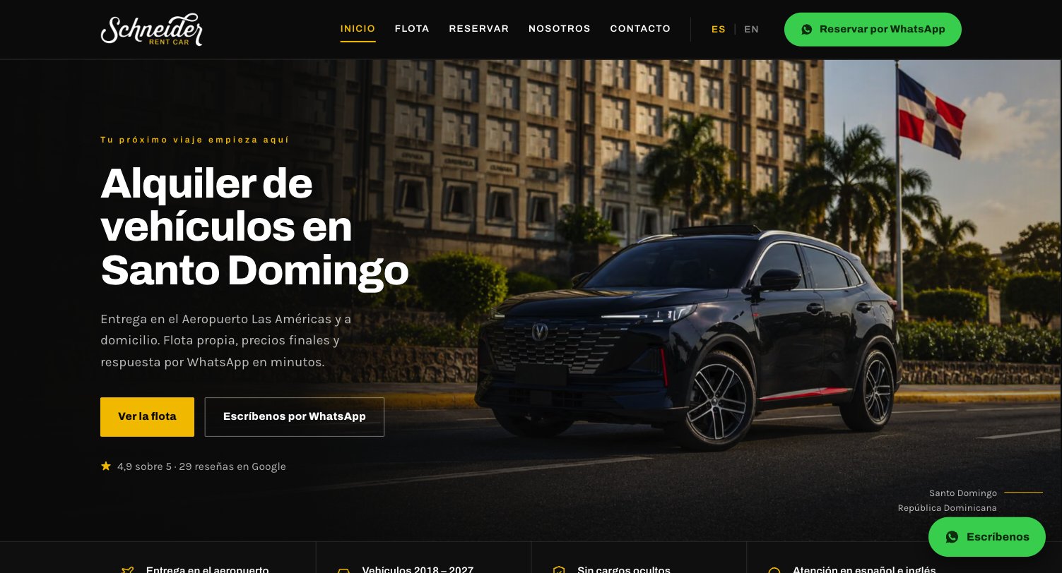 Experiencia digital de Schneider Rent Car en monitor